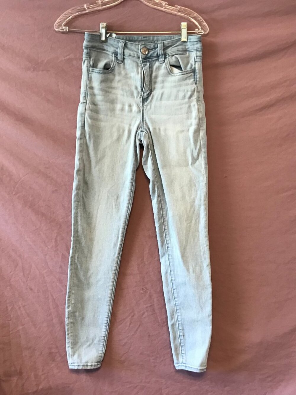 American Eagle Outfitters next level stretch jeans hi-rise jegging in blue 4